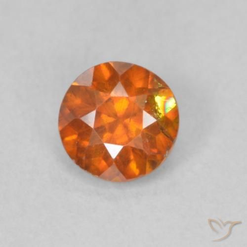 0.42ct 天然 深橙色 闪锌矿, 圆形的, SI