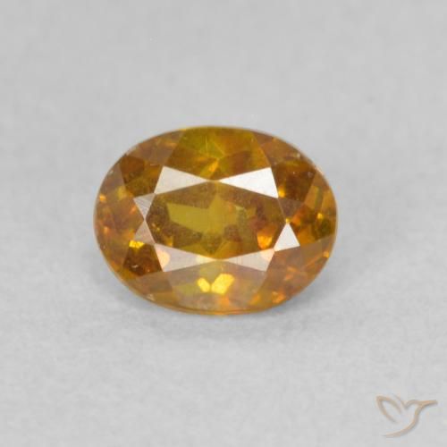 0.50ct 天然 深橙色 闪锌矿, 椭圆形, SI