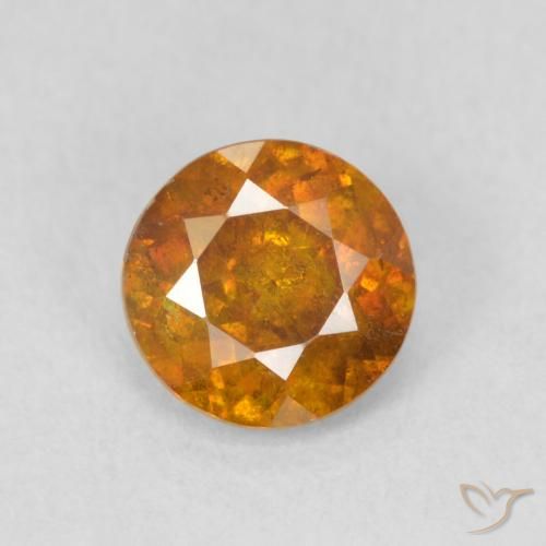 0.87ct 天然 棕橙色 闪锌矿, 圆形的, SI