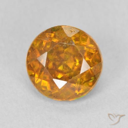 1.37ct 天然 深橙色 闪锌矿, 圆形的, SI