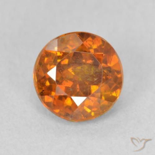 0.89ct 天然 深橙色 闪锌矿, 圆形的, SI