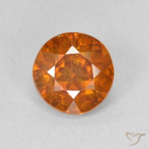 1.10ct 天然 中橙 闪锌矿, 圆形的, SI
