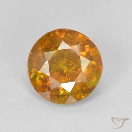 1.11ct 天然 中橙 闪锌矿, 圆形的, SI