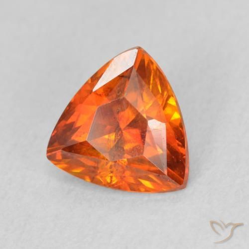 1.61ct 天然 琥珀橙 闪锌矿, 胖三角形, VS-SI