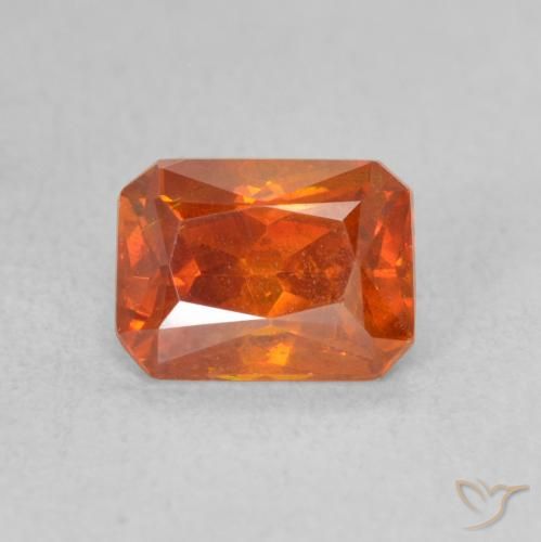1.40ct 天然 火橙 闪锌矿, 祖母绿式切割, VS-SI