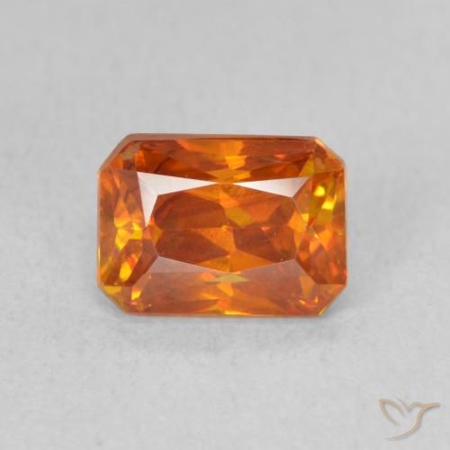 1.60ct 天然 中橙 闪锌矿, 祖母绿式切割, VS-SI