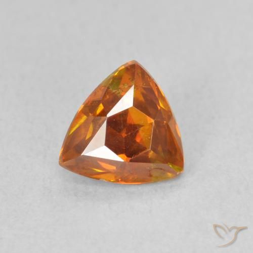 1.08ct 天然 亮橙色 闪锌矿, 胖三角形, VS-SI