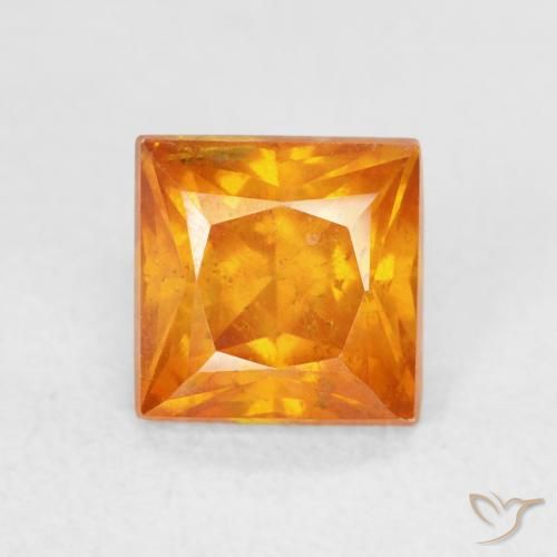1.33ct 天然 杏橙 闪锌矿, 正方形, SI