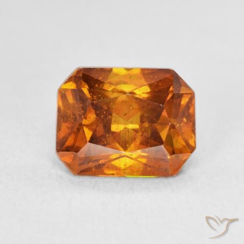 2.75ct 天然 Medium Dark-Orange 闪锌矿, 祖母绿式切割, SI