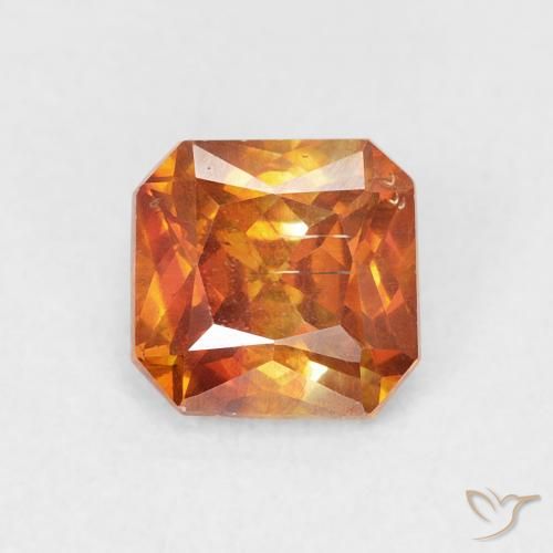 1.21ct 天然 Medium Dark-Orange 闪锌矿, 祖母绿式切割, SI