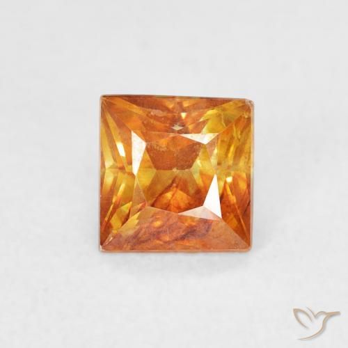 0.88ct 天然 中橙 闪锌矿, 正方形, SI