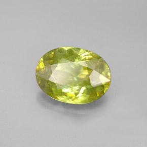 2.98克拉天然绿色榍石，椭圆形切割，10.5×7.7毫米，SI