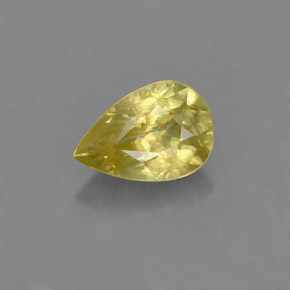 0.99克拉天然黄金色榍石，梨形，7.5×5.1毫米，VS-SI