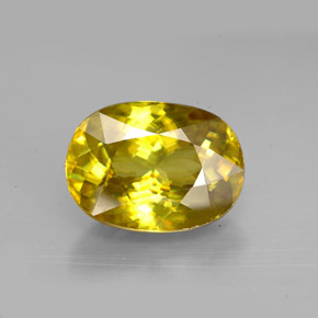 5.61克拉天然多色榍石，椭圆形切割，12.5×9.1毫米，VVS