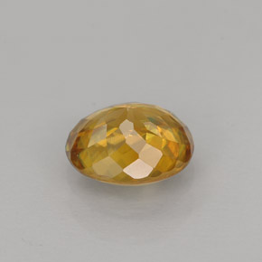 1.12克拉天然黄色榍石，椭圆形切割，6.8×5.9毫米，VVS-VS