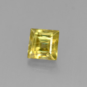 0.38克拉天然黄色榍石，方形，3.8×3.7毫米，VS-SI