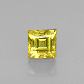 0.35克拉天然黄色榍石，方形，3.5×3.5毫米，VS