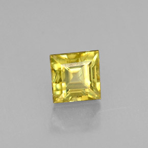 0.35克拉天然黄色榍石，方形，3.5×3.5毫米，VS