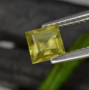 0.76克拉天然黄色榍石，方形，5.3×5.2毫米，VS-SI