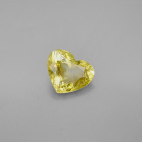 1.57克拉天然黄色榍石，心形，8.4×6.9毫米，VVS-VS