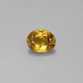 0.53克拉天然黄色榍石，椭圆形切割，5.9×4.7毫米，VVS-VS