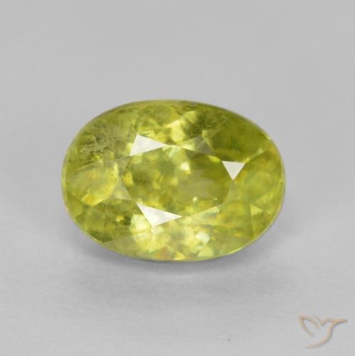 1.22ct 天然 中黄色 榍石, 椭圆形, VS-SI