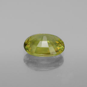 1.60克拉天然绿色榍石，椭圆形切割，8.6×6.3毫米，VVS-VS