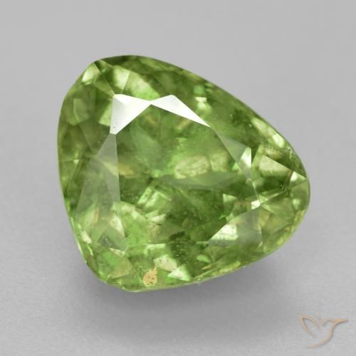 4.97ct 天然 暖绿 榍石, 梨形, VS-SI