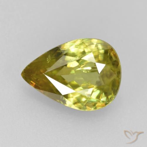 1.89ct 天然 中绿色 榍石, 梨形, VS