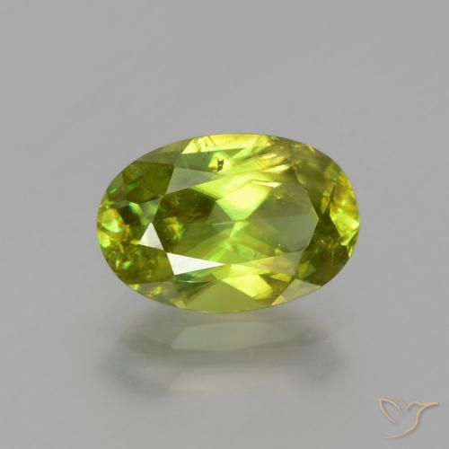 1.76ct 天然 亮绿色 榍石, 椭圆形, SI