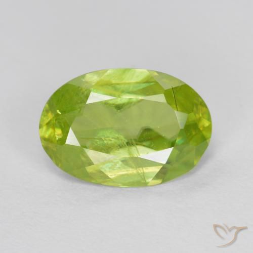 1.46ct 天然 淡黄色 榍石, 椭圆形, SI