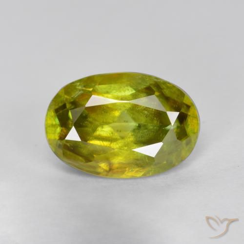 1.40ct 天然 中黄色 榍石, 椭圆形, SI