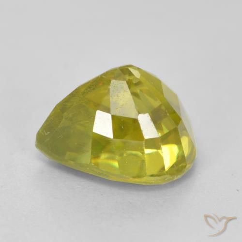2.52克拉天然黄色榍石，梨形，8.5×7.6毫米，VS