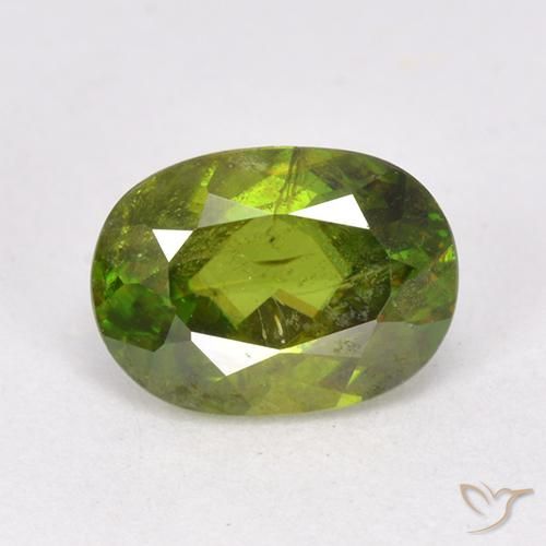 1.27ct 天然 中深绿色 榍石, 椭圆形, VS-SI