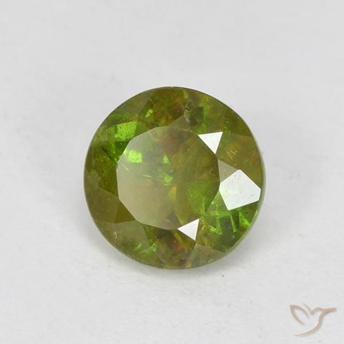 0.70ct 天然 大地绿 榍石, 圆形的, VS-SI