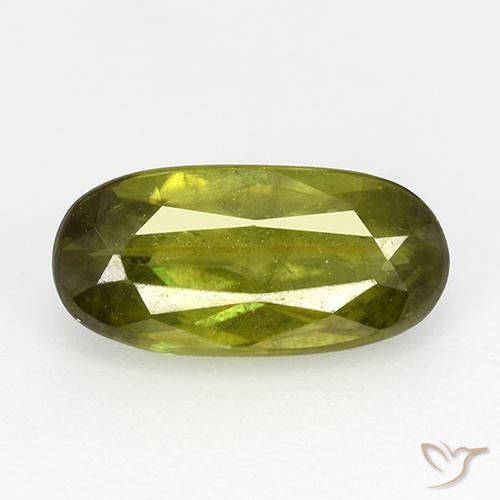 0.95ct 天然 深绿色 榍石, 椭圆形, VS-SI