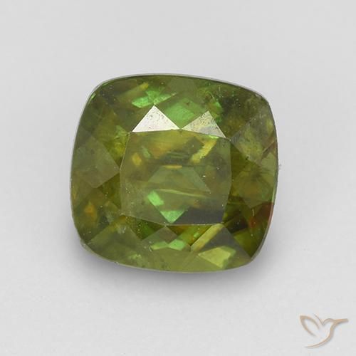 1.11ct 天然 大地绿 榍石, 软垫, VS-SI