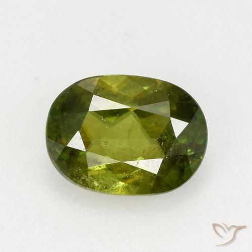 0.81ct 天然 中深绿色 榍石, 椭圆形, VS-SI