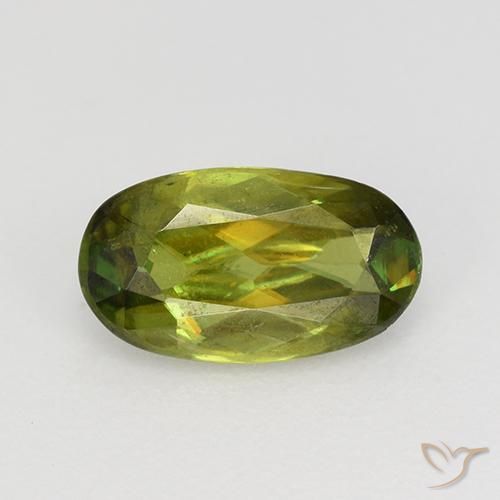 0.71ct 天然 中绿色 榍石, 椭圆形, VS-SI