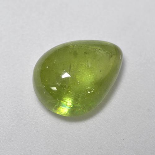 3.29克拉天然绿色榍石，梨形，10×7.7毫米，透明
