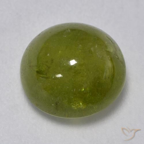 3.24ct 天然 森林绿 榍石, 圆形的, 半透明