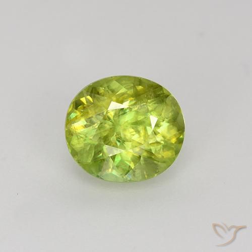 1.22ct 天然 亮柠檬黄 榍石, 椭圆形, VS-SI