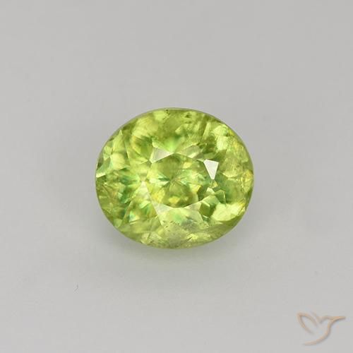 1.00ct 天然 淡黄色 榍石, 椭圆形, VS-SI