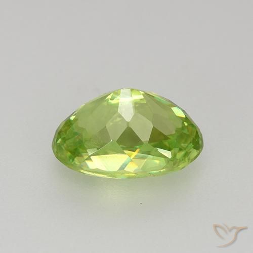1.34克拉天然绿色榍石，椭圆形切割，7.7×5.5毫米，VS-SI