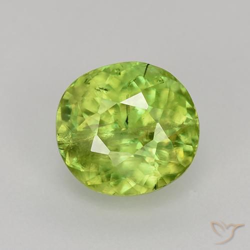 1.32ct 天然 中浅绿色 榍石, 椭圆形, VS-SI