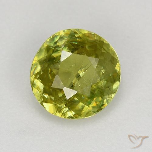 1.13ct 天然 中绿色 榍石, 圆形的, VS-SI