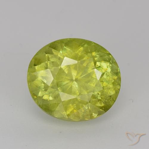 2.65ct 天然 中黄色 榍石, 椭圆形, VS-SI