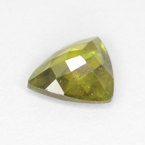 0.46克拉天然绿色榍石，三角形，5.9×5毫米，VS-SI