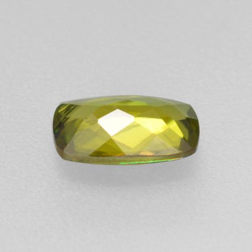 0.50克拉天然绿色榍石，垫形剪裁，6.3×3.9毫米，VS-SI
