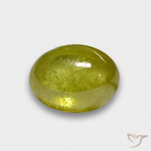 3.47ct 天然 菠萝黄 榍石, 椭圆形, 半透明